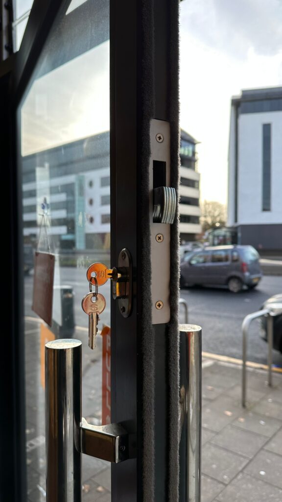Lock&Go completing a commercial lock out project 